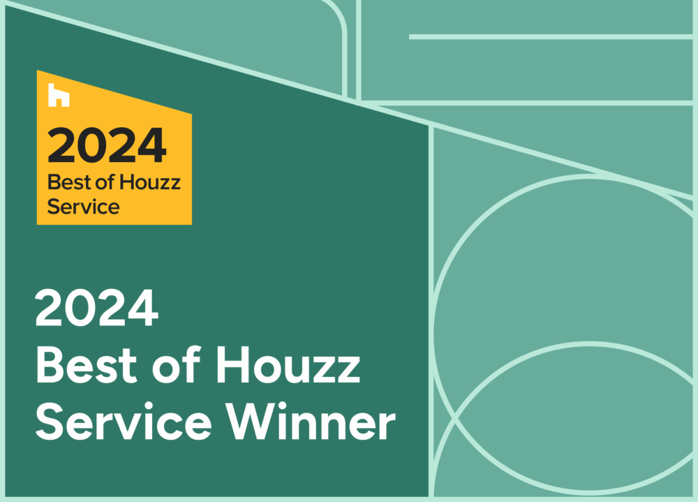 2024 Best of Houzz Service Winner Grafik in Grün- und Gelbtönen.