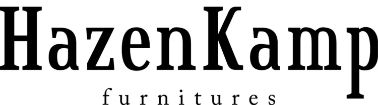 Logo mit dem Schriftzug HazenKamp furnitures in schwarzer Schrift auf weißem Hintergrund