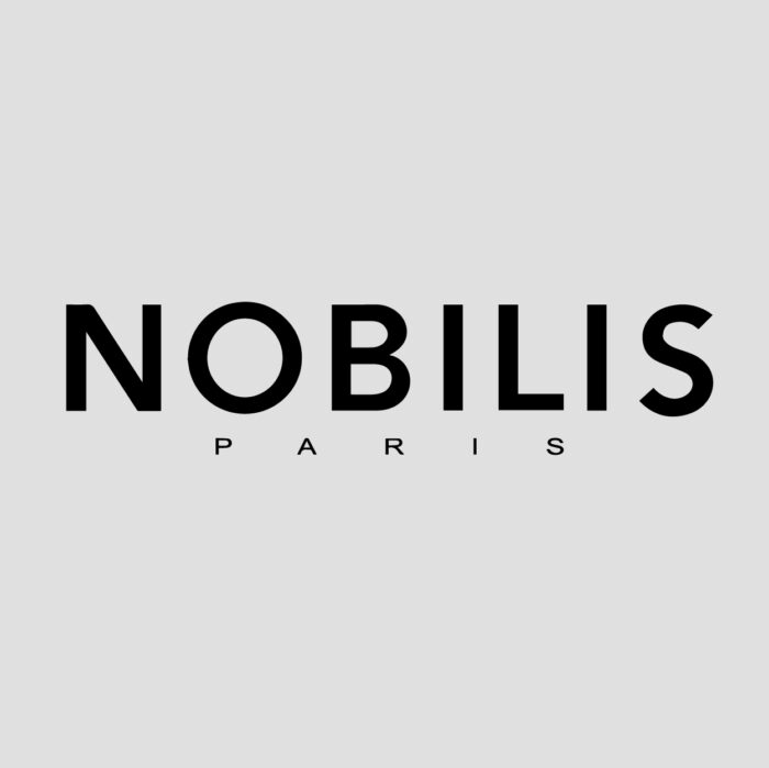 Logo mit dem Schriftzug Nobilis Paris auf grauem Hintergrund